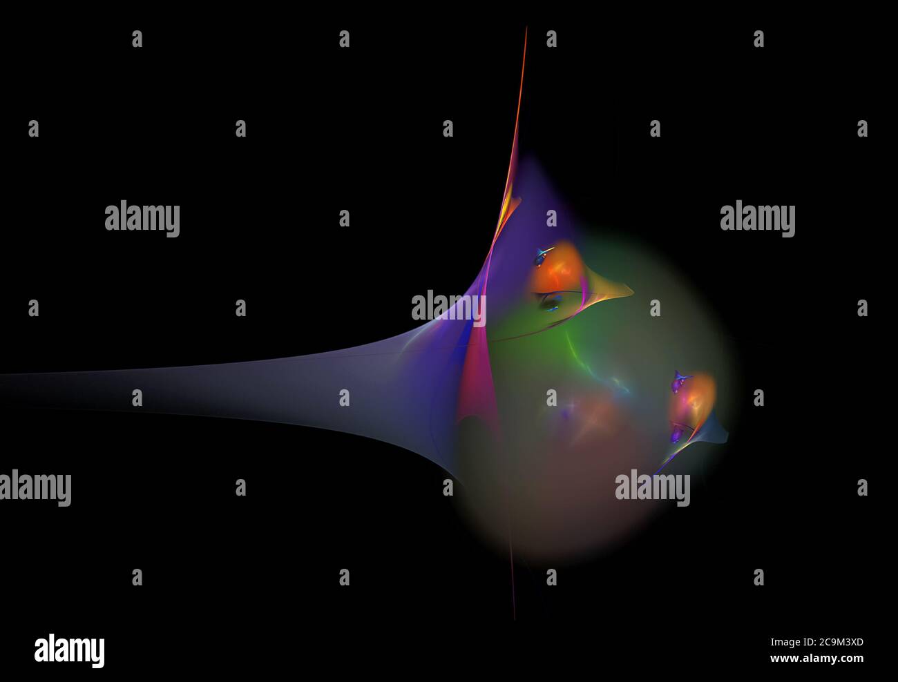 Fractals, an abstract colorful object on a black background Stock Photo ...
