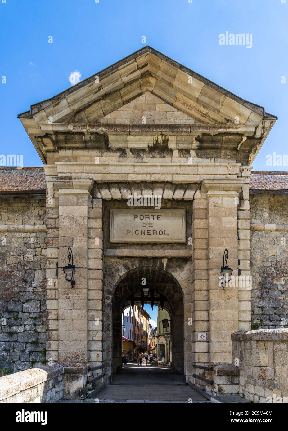 Pignerol gate at the entrance of Briancon, a famous fortified town built by Vauban and UNESCO World Heritage. Briancon, France, July 2020 Stock Photo