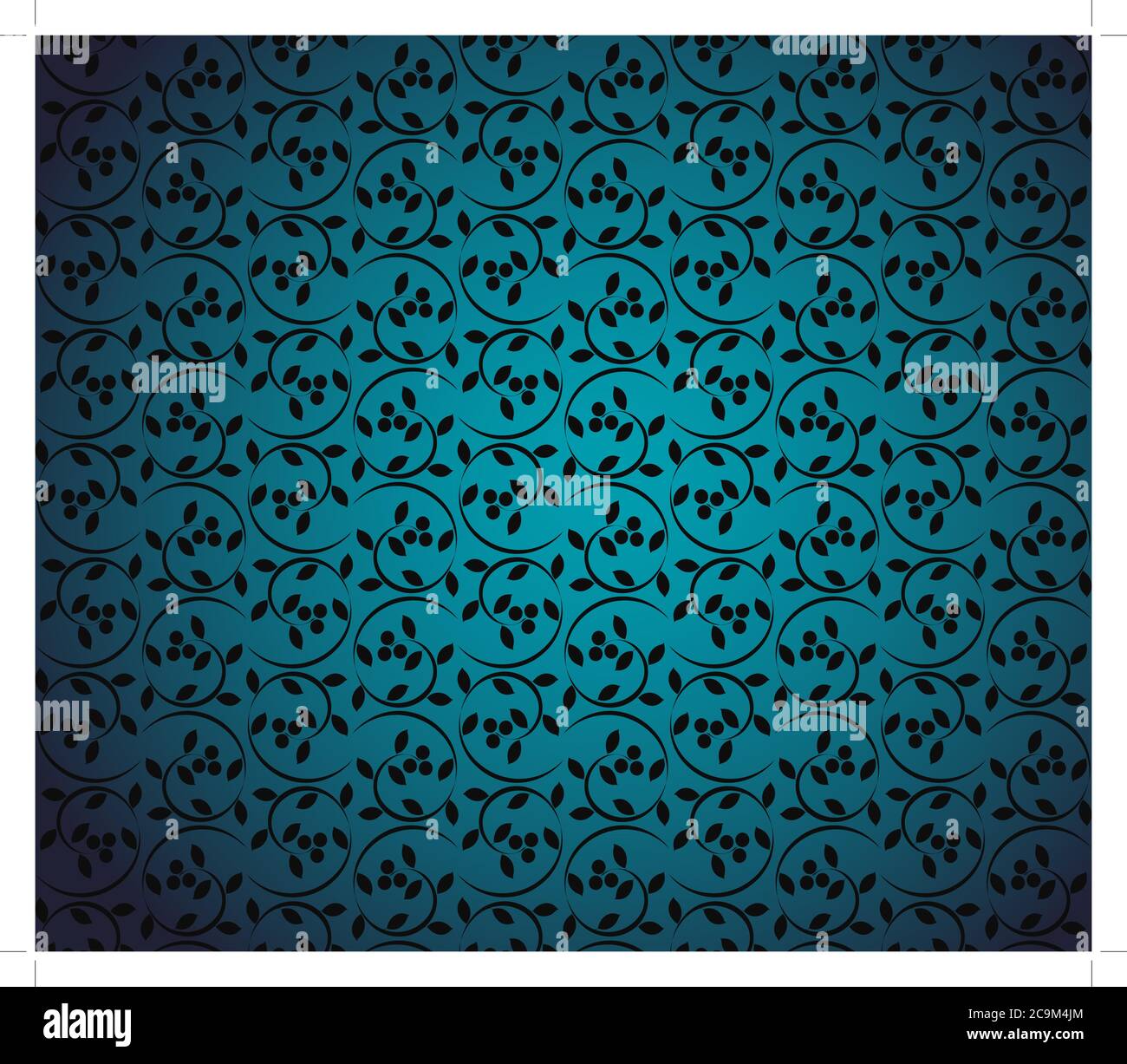 vector illustration of a blue seamless floral background Stock Vector ...