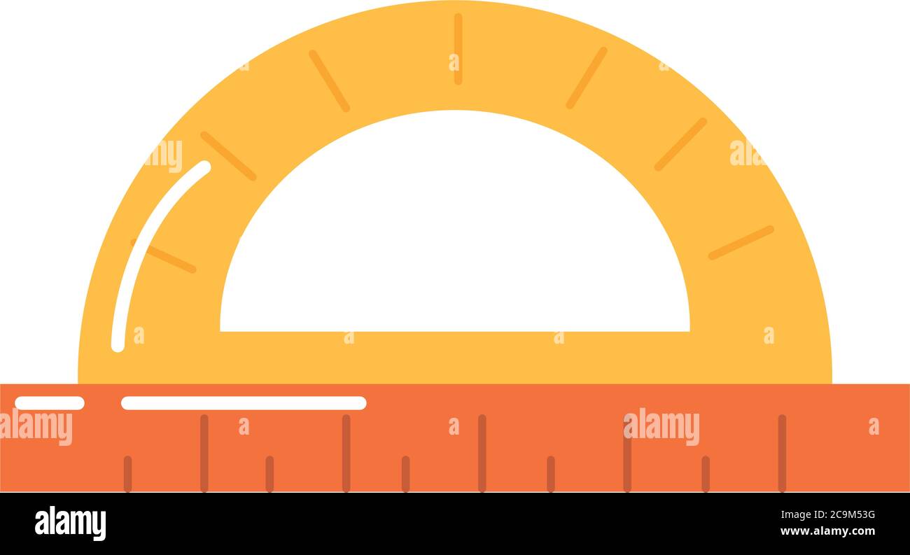 school education supply geometric protractor measure flat style icon ...