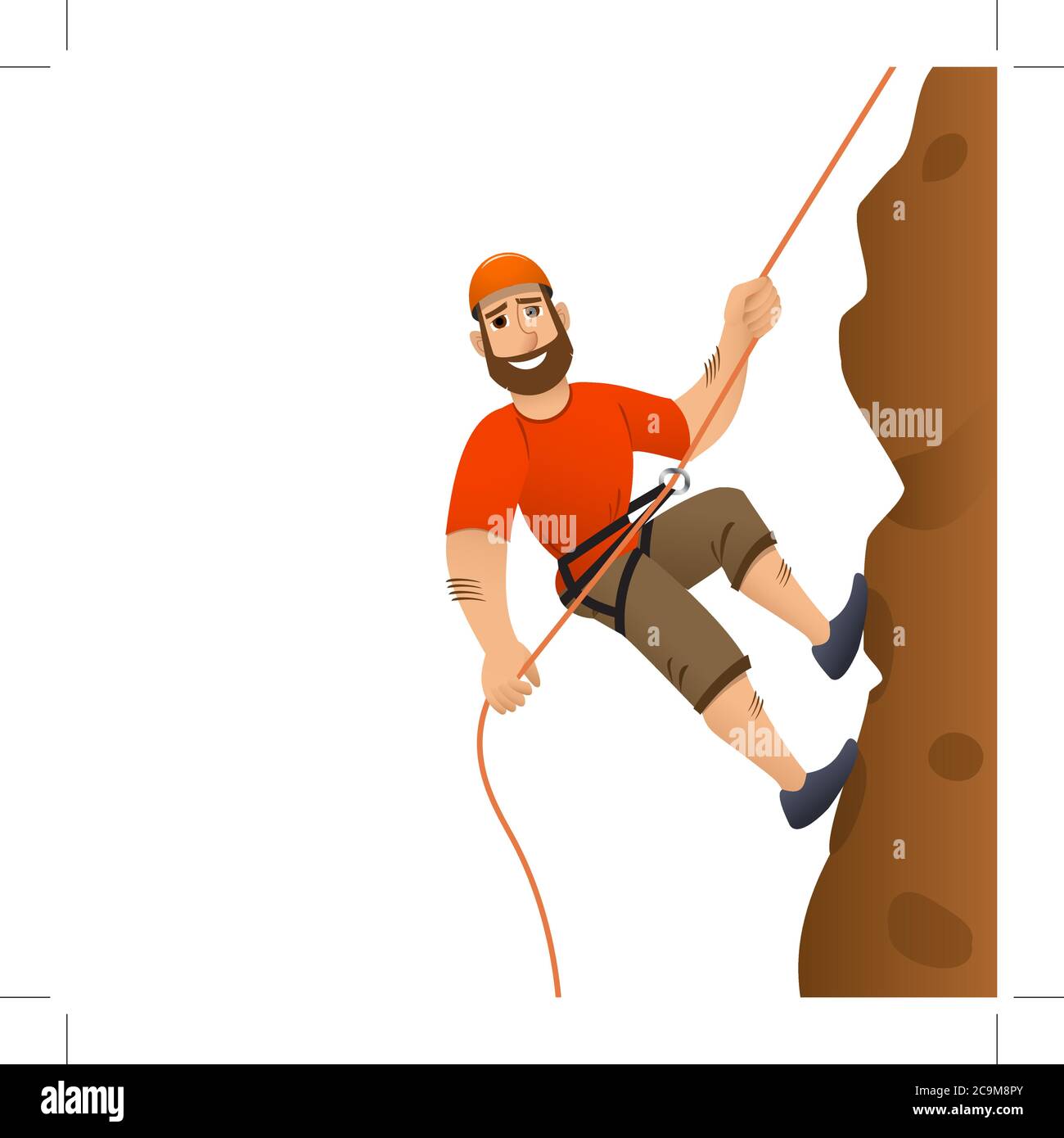 Rock climber. Man commits to rise the steep slope. Cartoon character Stock  Vector Image & Art - Alamy
