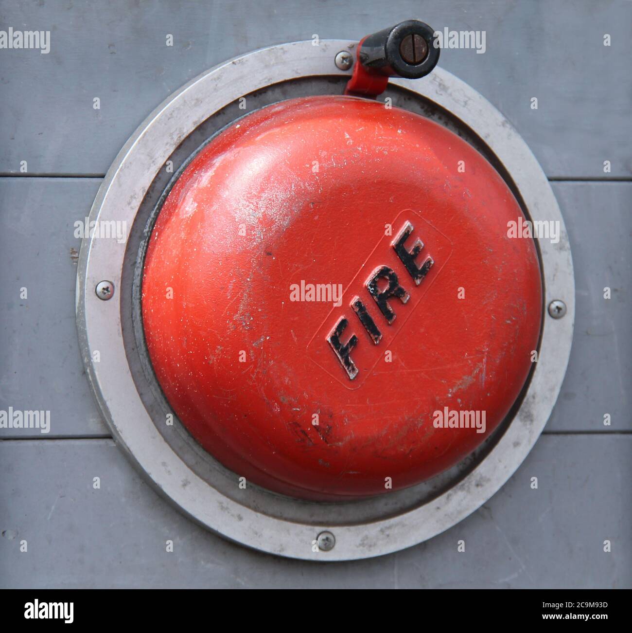 An Old Vintage Hand Turned Fire Alarm Warning Bell Stock Photo Alamy