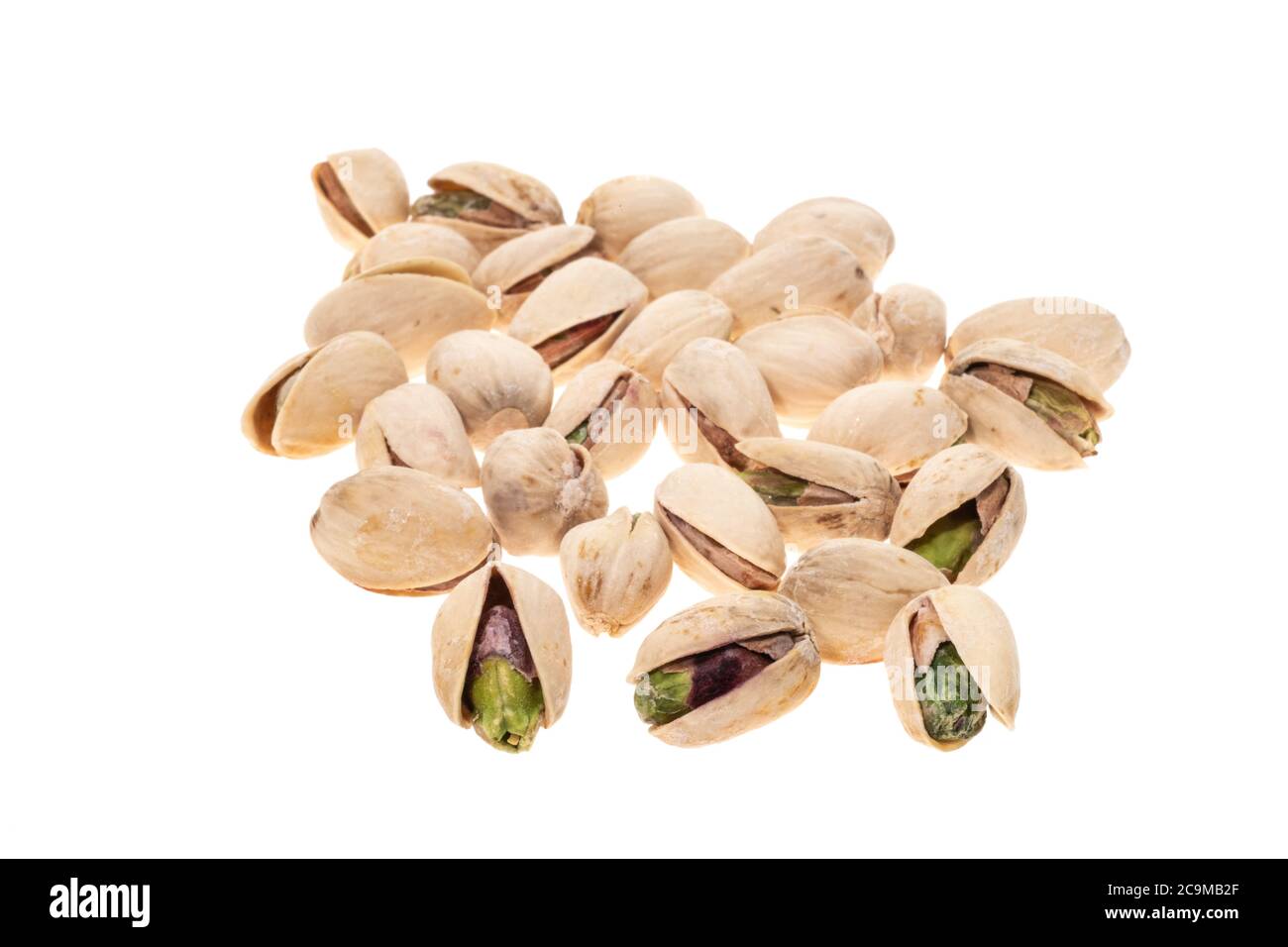 Pistachio nuts - white background Stock Photo - Alamy
