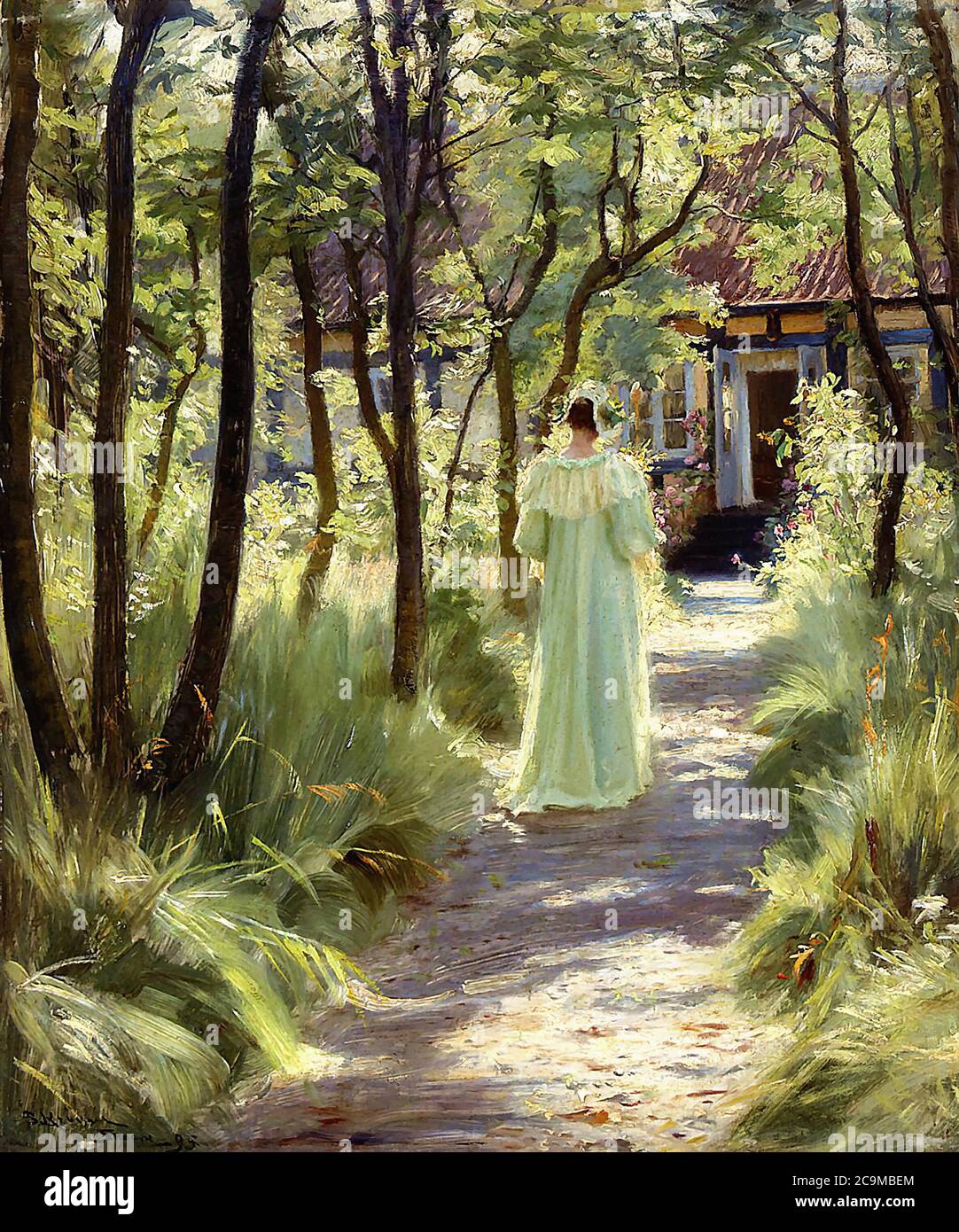 Kroyer Peder Severin - Marie in the Garden 2 - Danish School - 19th and Early 20th Century Stock Photo