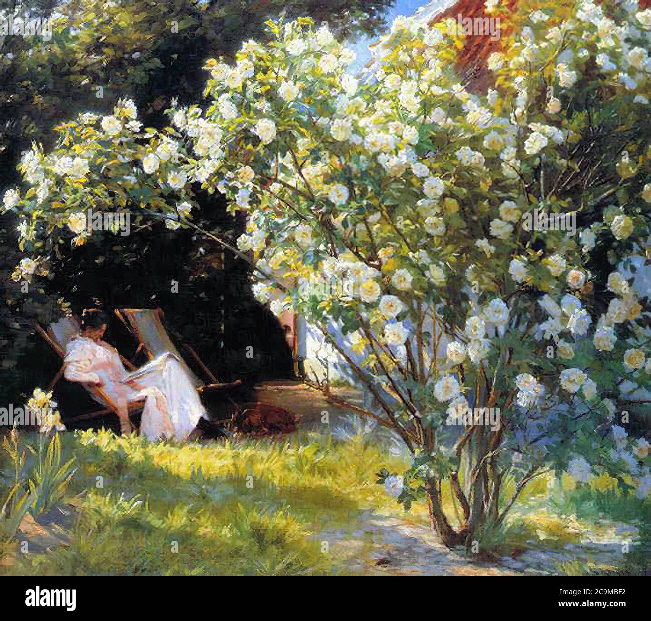 Kroyer Peder Severin - Marie in the Garden 1 1 - Danish School - 19th and Early 20th Century Stock Photo