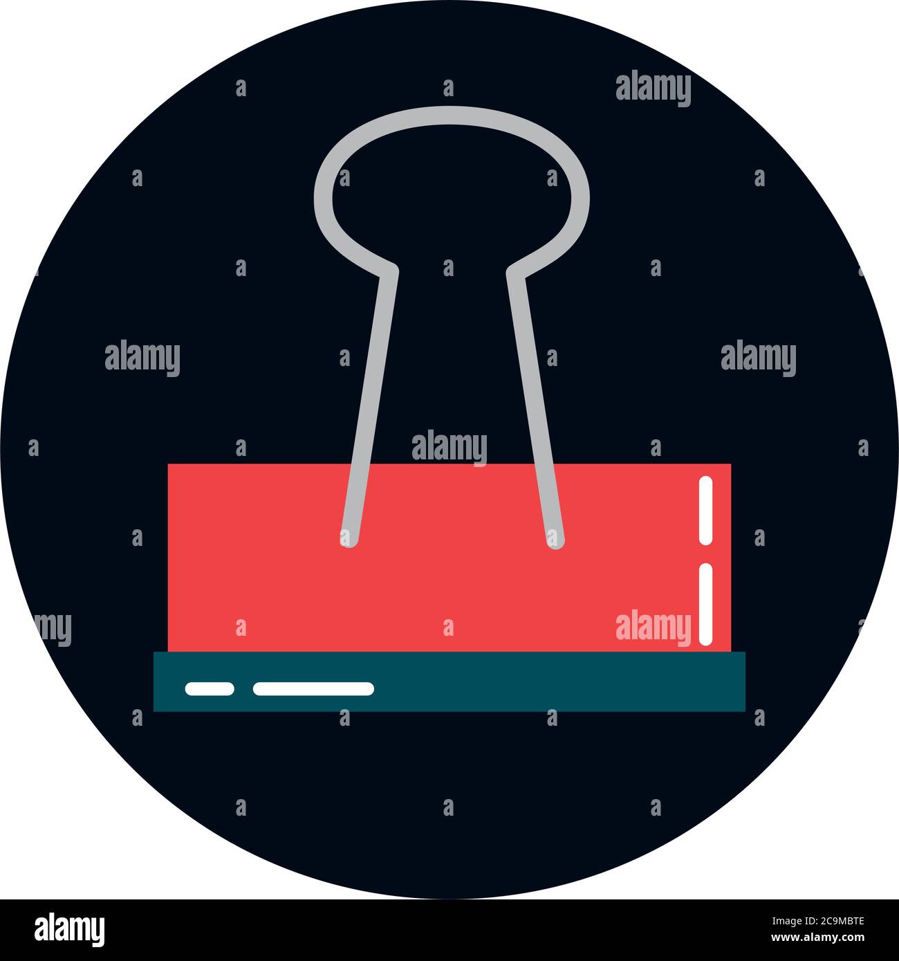 paper clip office or school supply block and flat style icon vector ...