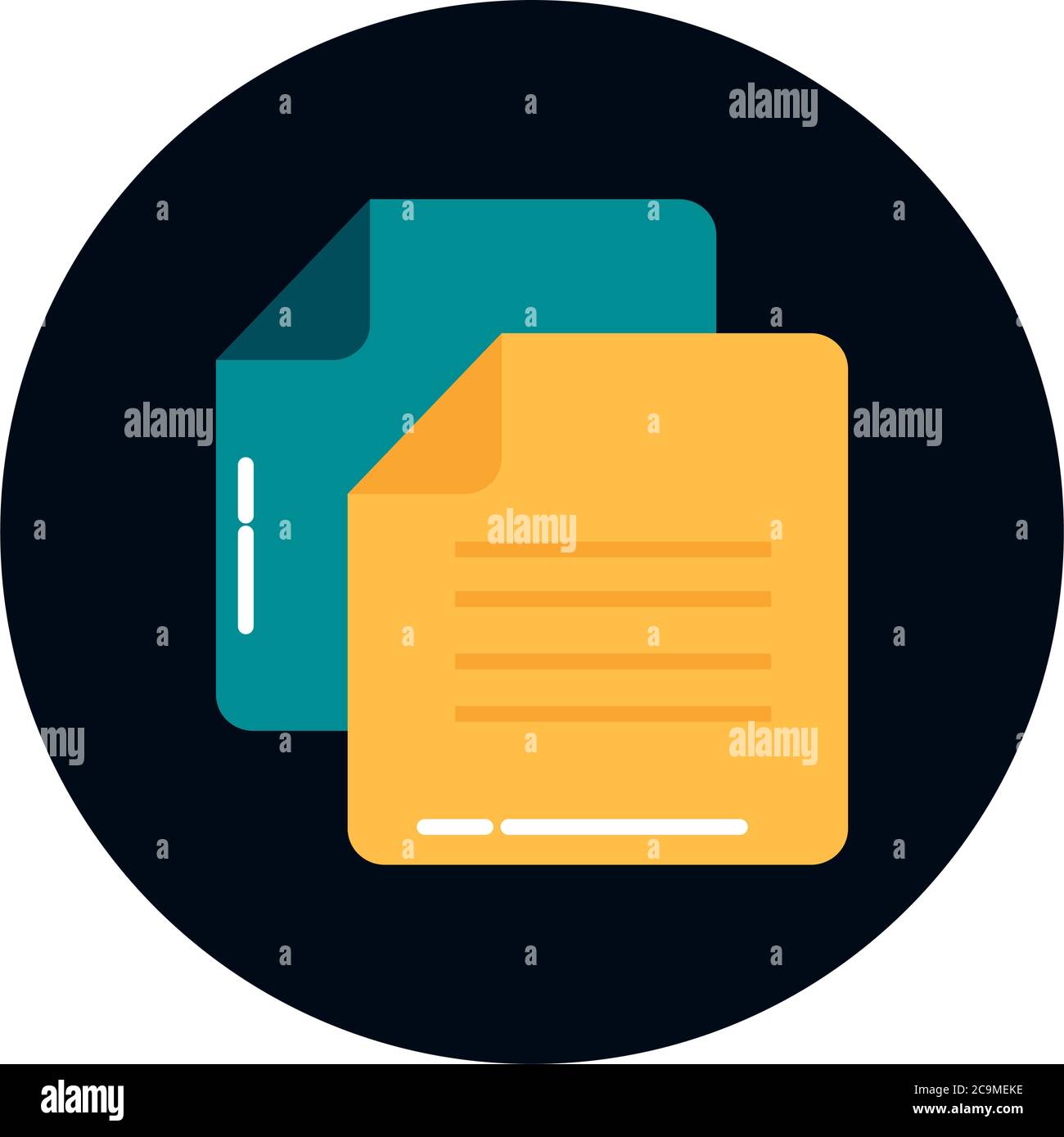 school education supply paper document block and flat style icon vector ...