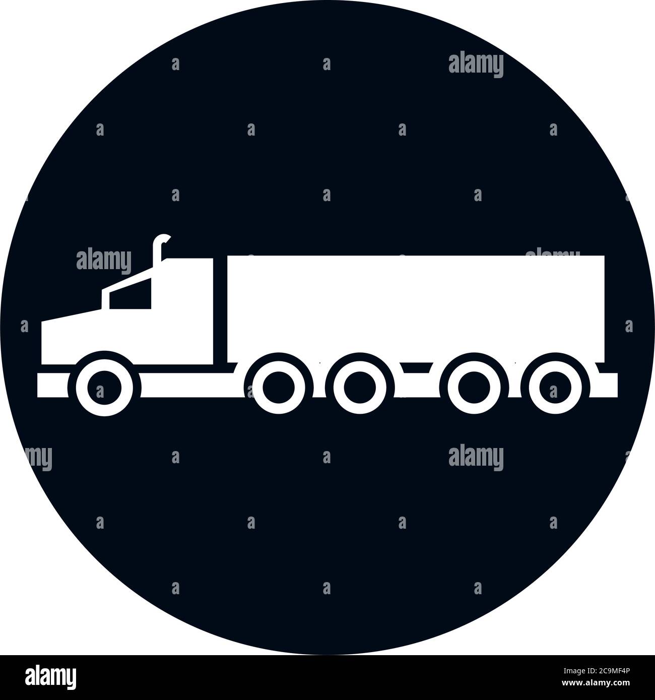car truck container model transport vehicle block and flat style icon ...