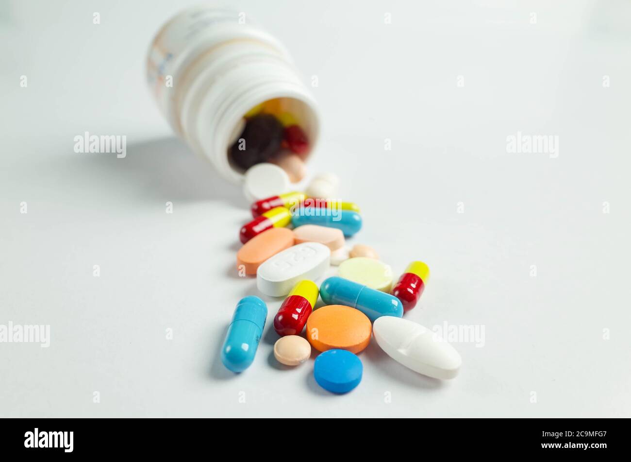 macro photo of medication pills Stock Photo