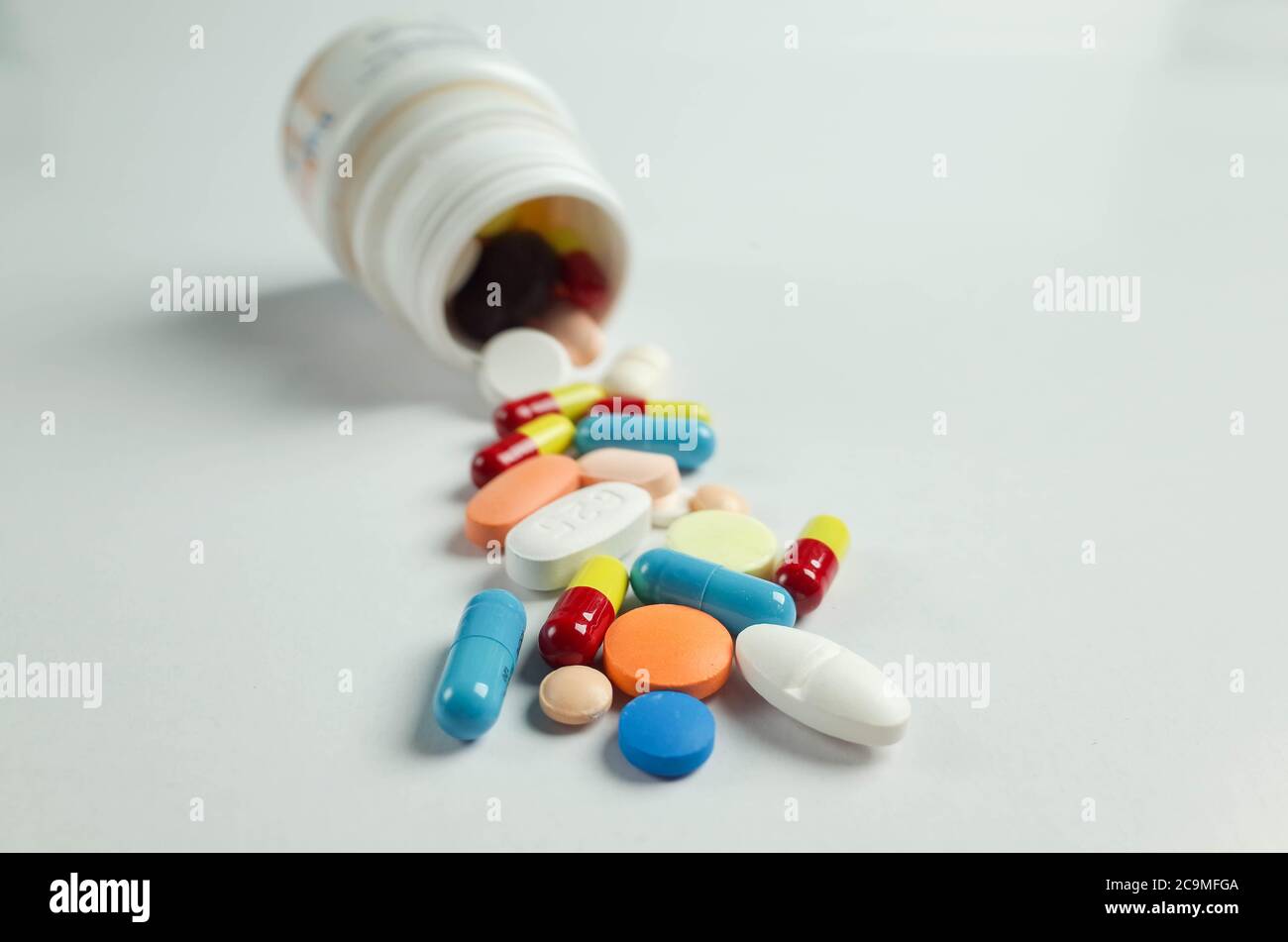 macro photo of medication pills Stock Photo