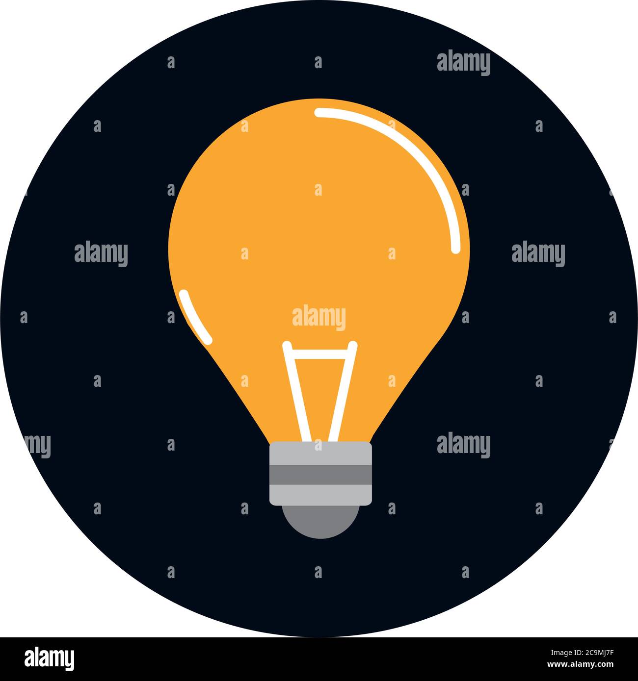 light bulb electricity power block and flat style icon vector
