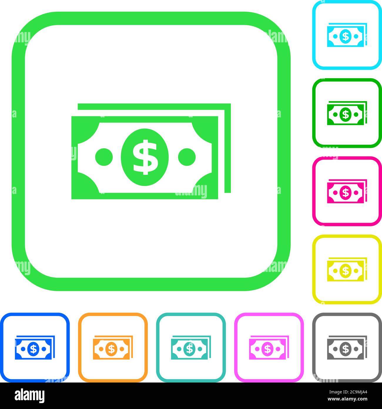 Flat dollar banknotes icons Stock Vector Images - Alamy