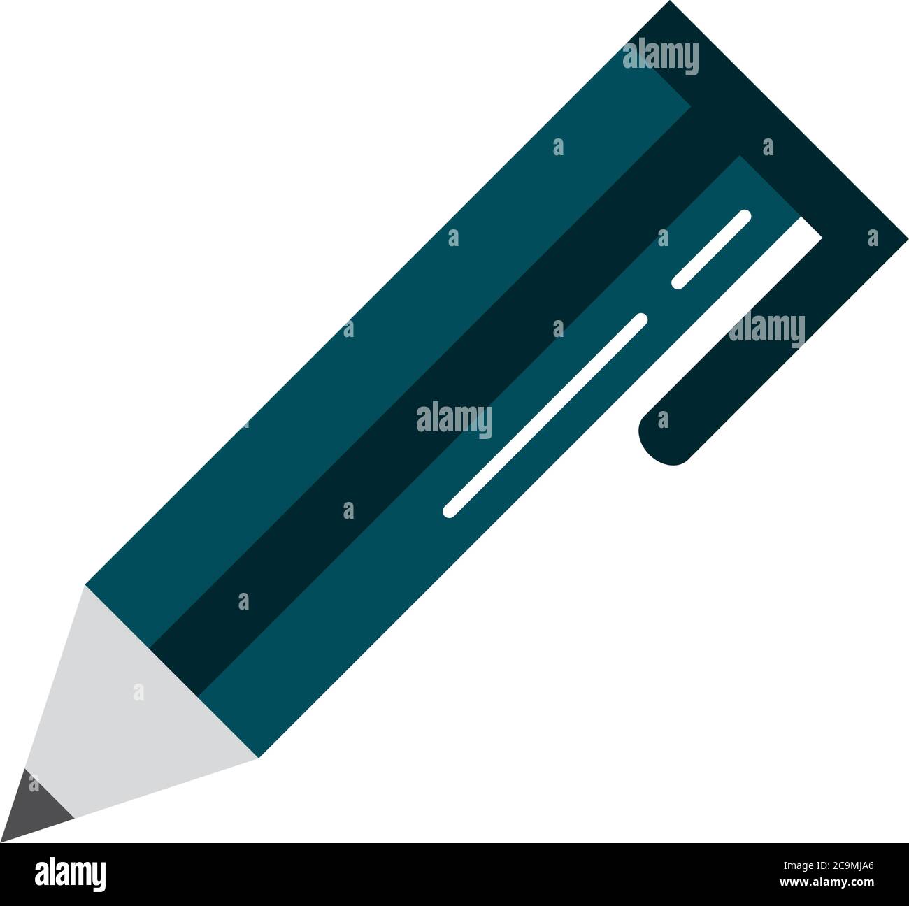 school education supply pen accessory stationery flat style icon vector ...