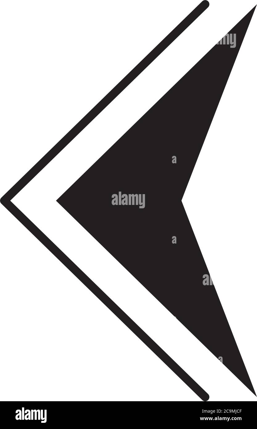 double arrows with left direction over white background, silhouette ...