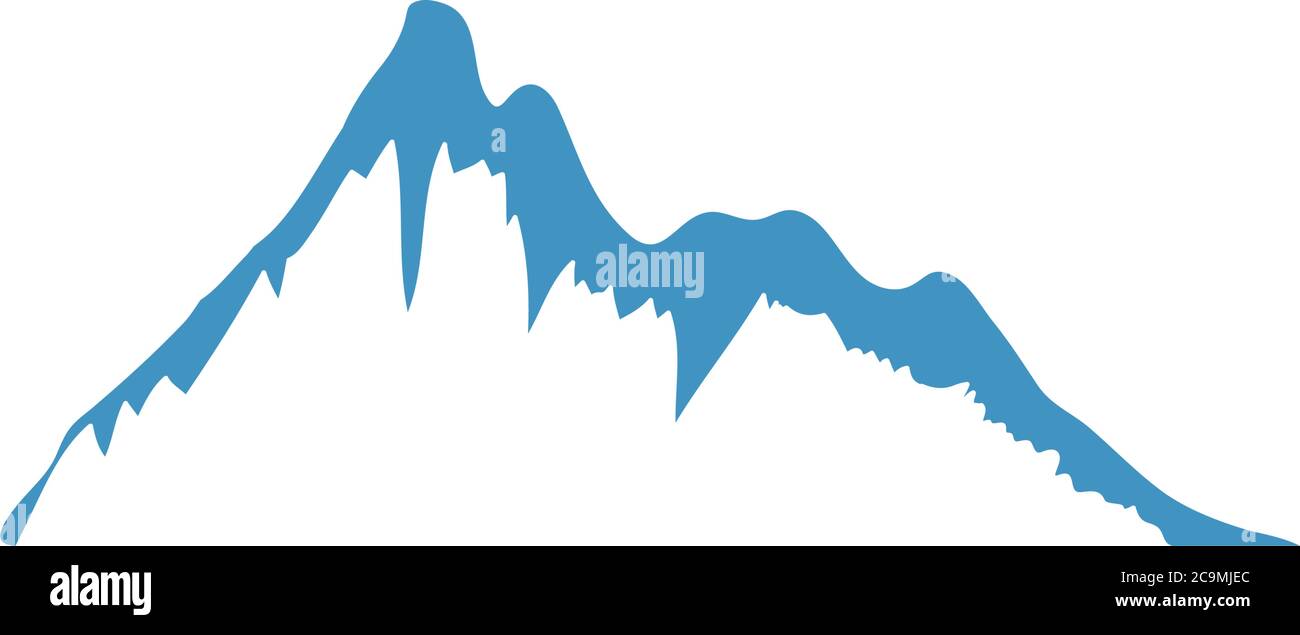 cold mountain shape icon over white background, flat style, vector ...