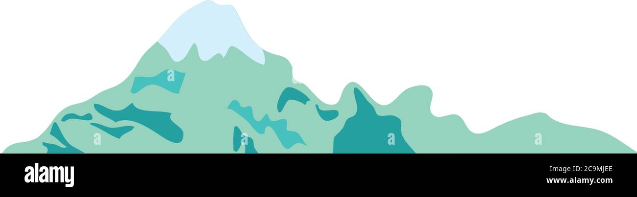 icon of mountains over white background, flat style, vector ...