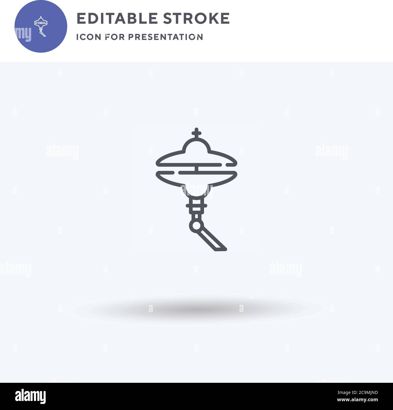 Hi Hat icon vector, filled flat sign, solid pictogram isolated on white, logo illustration. Hi Hat icon for presentation. Stock Vector