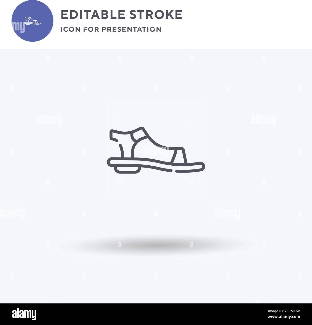 Sandals icon vector, filled flat sign, solid pictogram isolated on ...