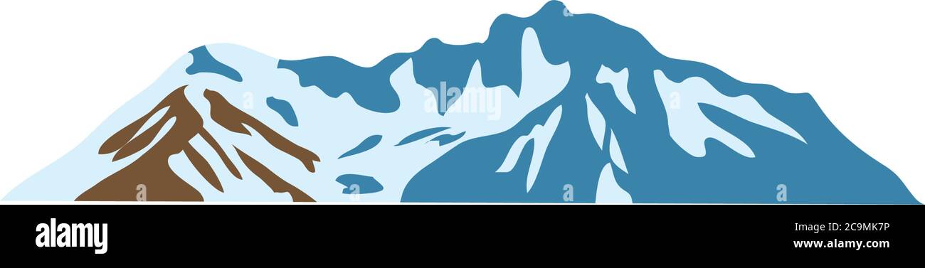 folded cold mountains over white background, flat icon style, vector ...