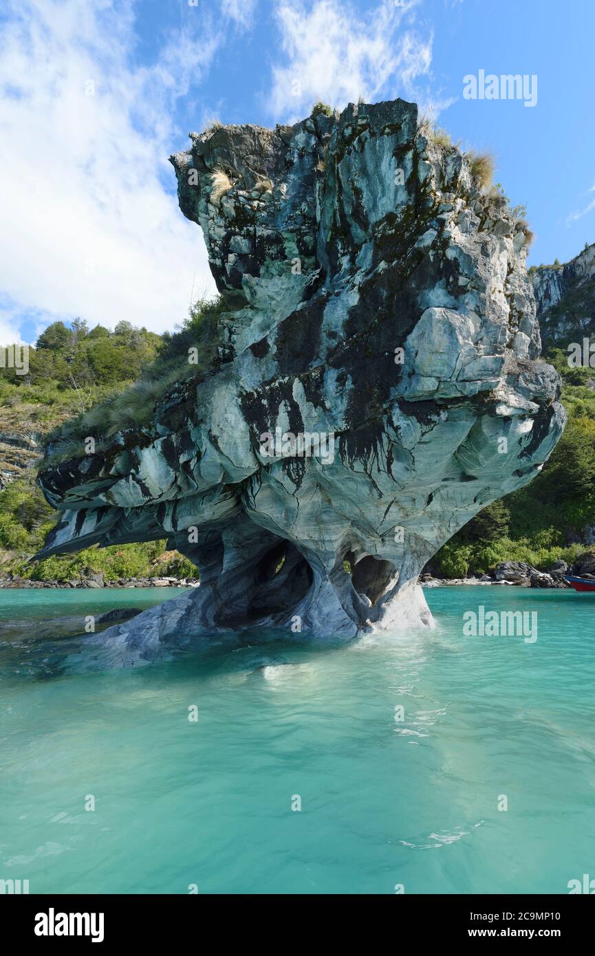 Marble Caves Sanctuary, Marble Chapel on General Carrera Lake, Puerto Rio Tranquilo, Aysen Region, Patagonia, Chile Stock Photo