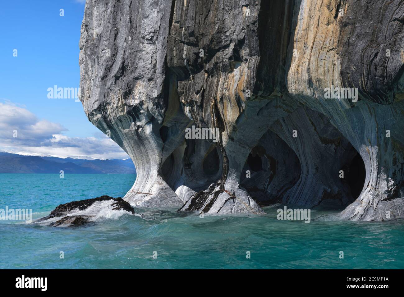 Marble Caves Sanctuary, Marble Cathedral on General Carrera Lake, Puerto Rio Tranquilo, Aysen Region, Patagonia, Chile Stock Photo