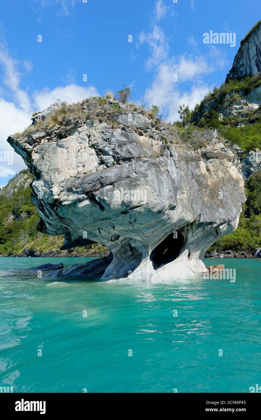 Marble Caves Sanctuary, Marble Cathedral on General Carrera Lake, Puerto Rio Tranquilo, Aysen Region, Patagonia, Chile Stock Photo