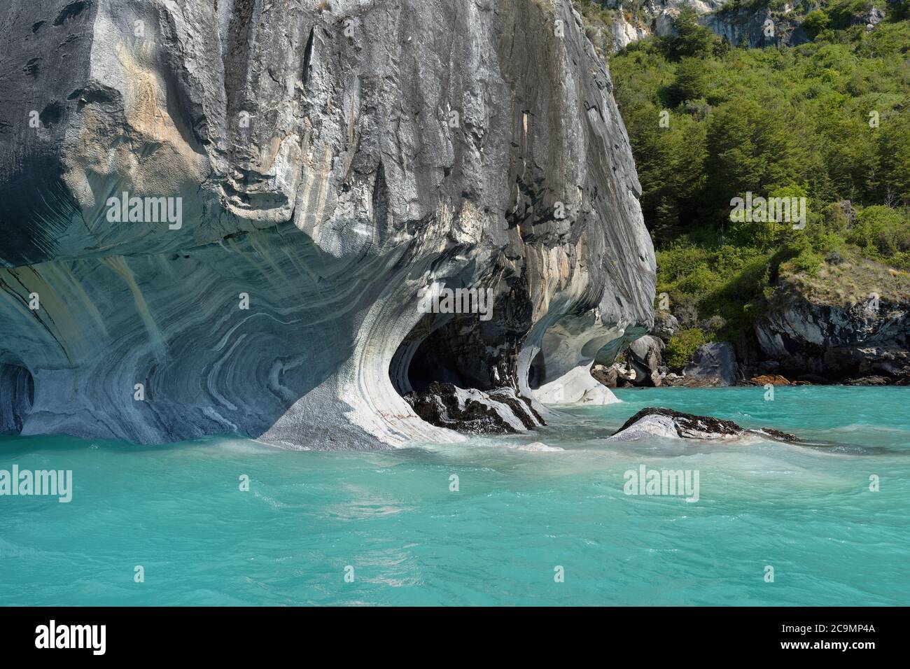 Marble Caves Sanctuary, Marble Cathedral on General Carrera Lake, Puerto Rio Tranquilo, Aysen Region, Patagonia, Chile Stock Photo