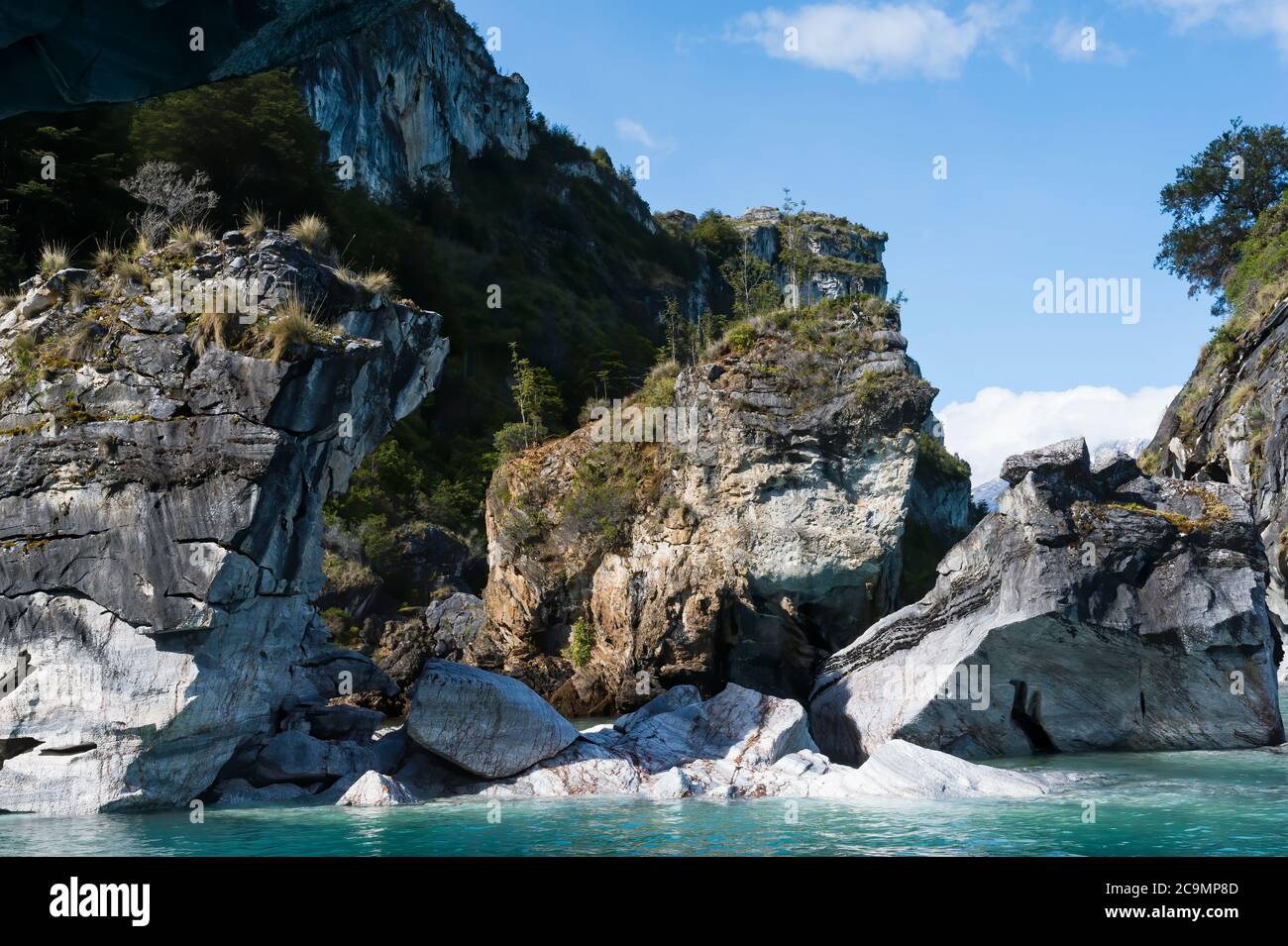 Rock Formation, General Carrera Lake, Puerto Rio Tranquilo, Aysen Region, Patagonia, Chile Stock Photo