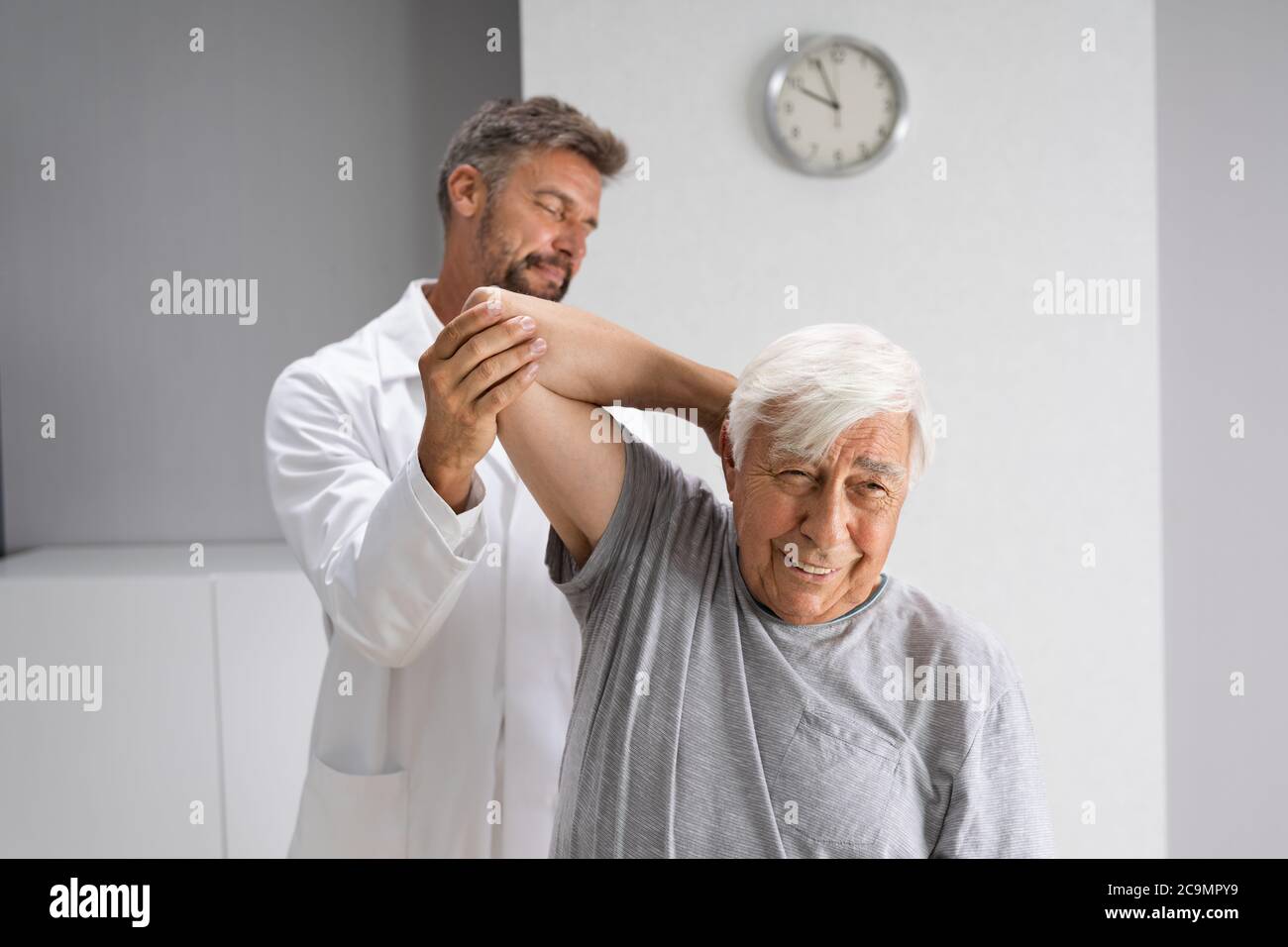Physical Rehabilitation Therapy Exercise After Shoulder Injury Stock ...