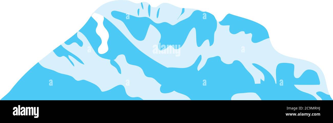 cartoon icon of cold mountain over white background, flat style, vector ...