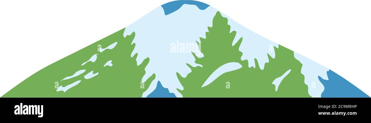 pine trees and mountain icon over white background, flat style, vector ...