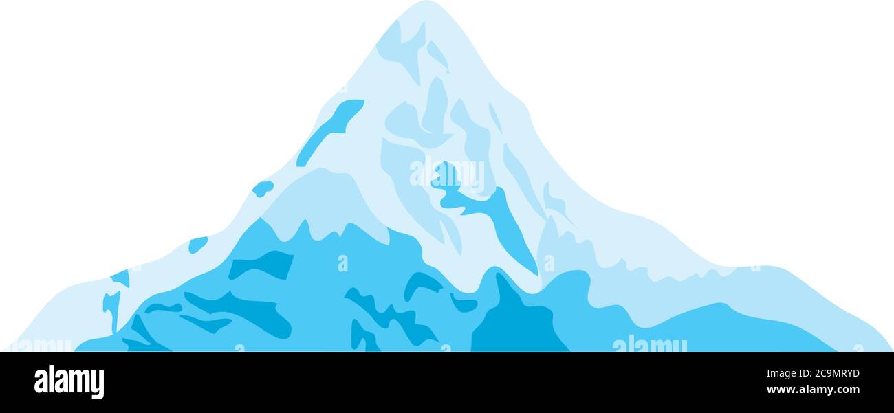cold mountain icon over white background, flat style, vector ...