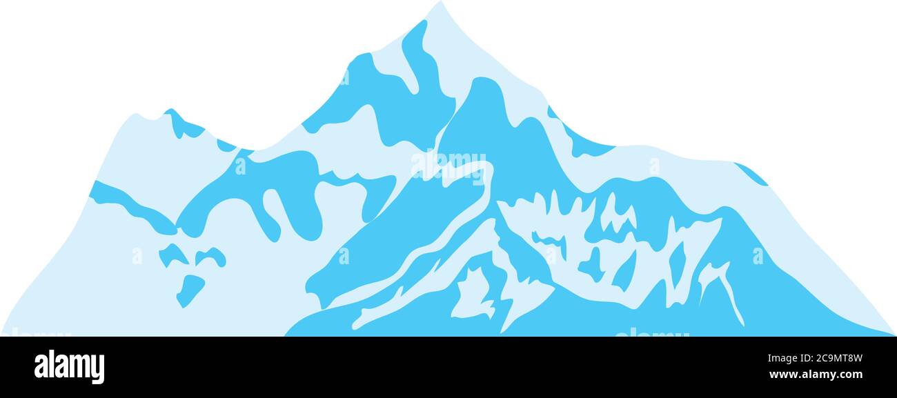 cold mountain over white background, flat icon style, vector ...