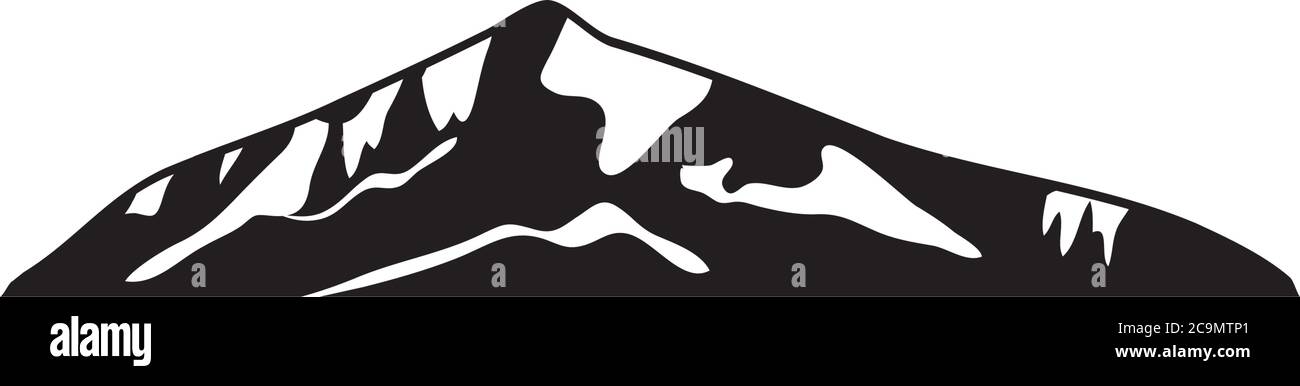 folded cold mountain icon, silhouette style, vector illustration Stock ...