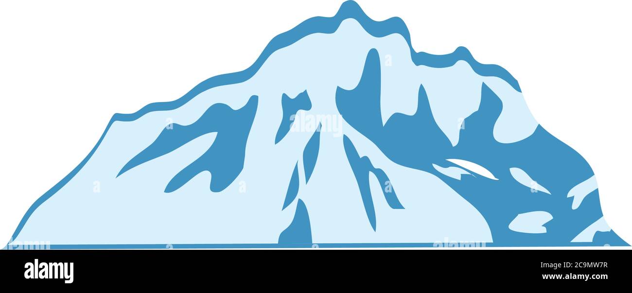 folded cold mountain icon over white background, flat style, vector ...