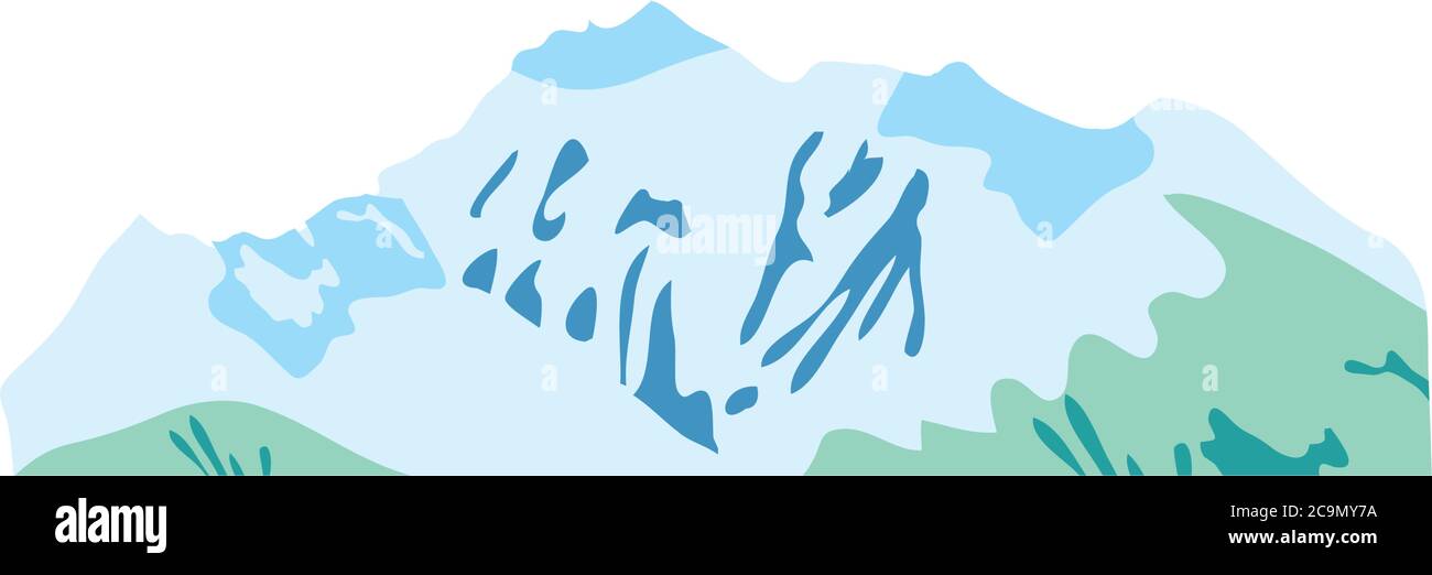 icon of cold mountains icon over white background, flat style, vector ...