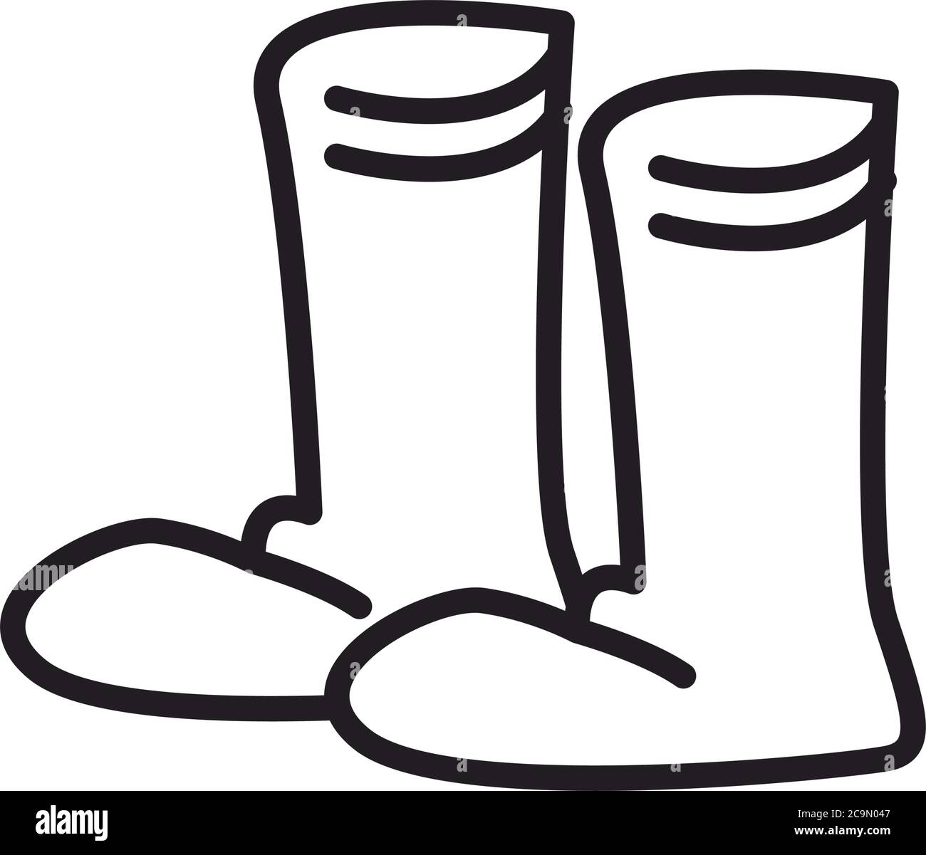 farmer boots line style icon design, farm agronomy lifestyle