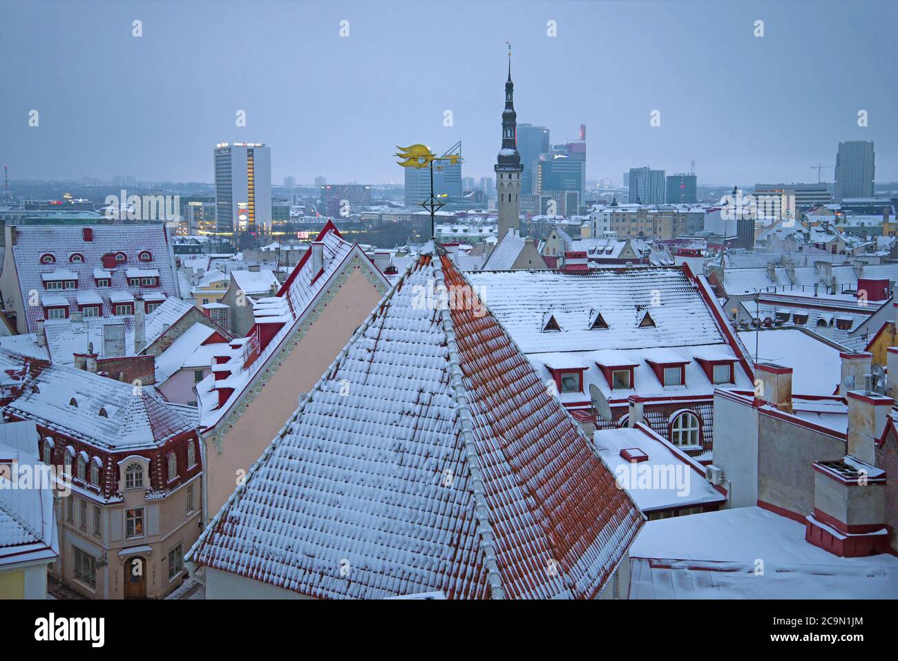 TALLINN, ESTONIA - MARCH 09, 2018: A gloomy March morning over Tallinn Stock Photo