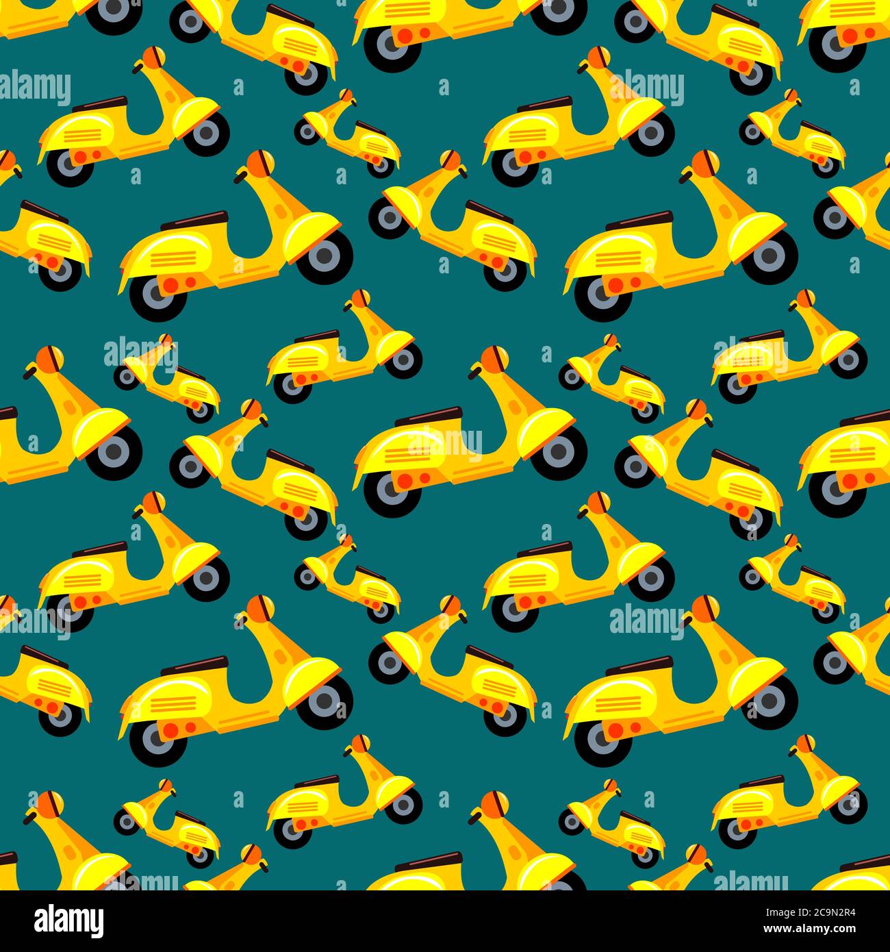 scooter seamless pattern vector illustration background Stock Vector