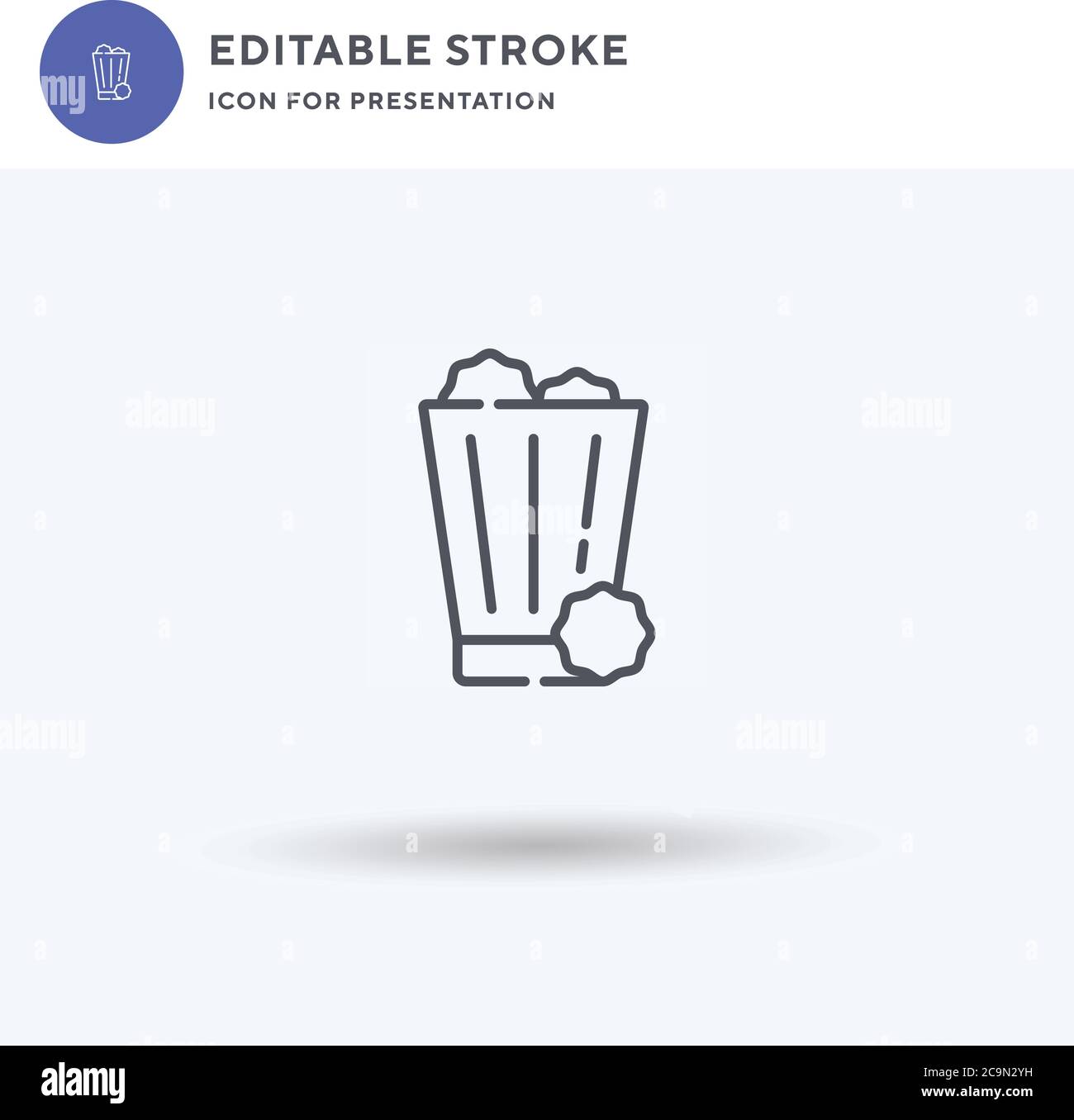 Bin icon vector, filled flat sign, solid pictogram isolated on white, logo illustration. Bin icon for presentation. Stock Vector