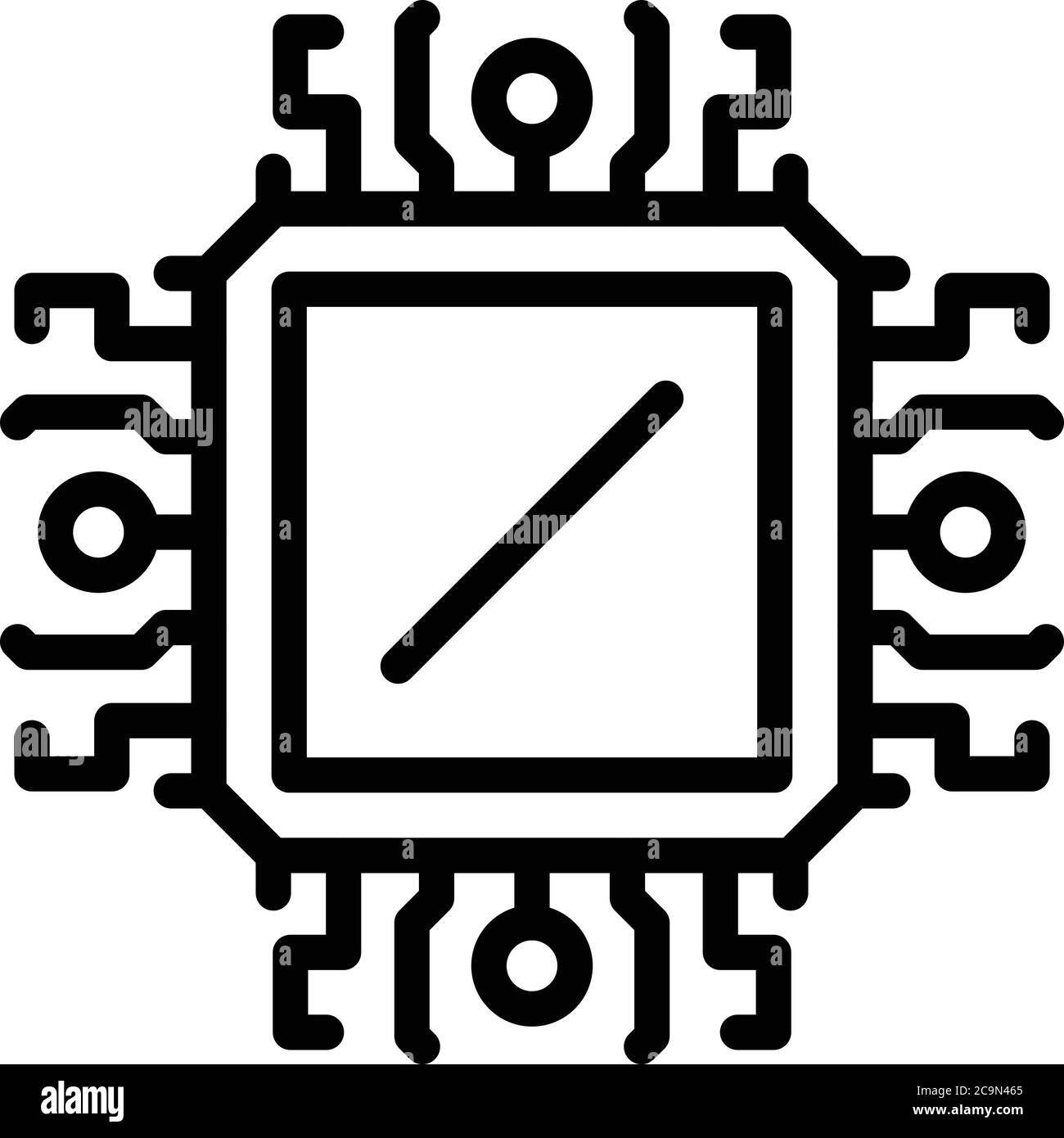Operating system modern processor icon, outline style Stock Vector