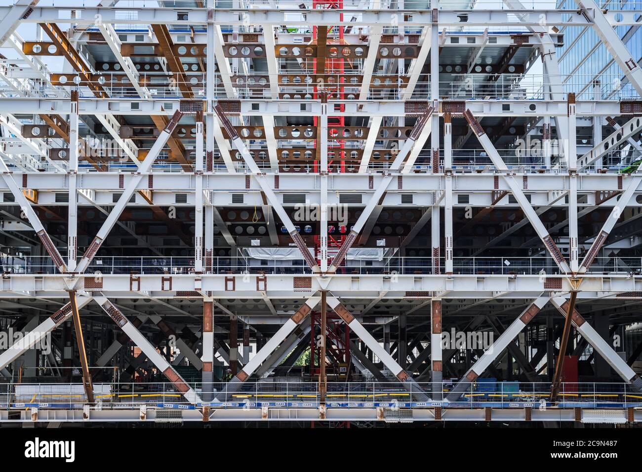 Steel frame structure of a building being constructed Stock Photo Alamy