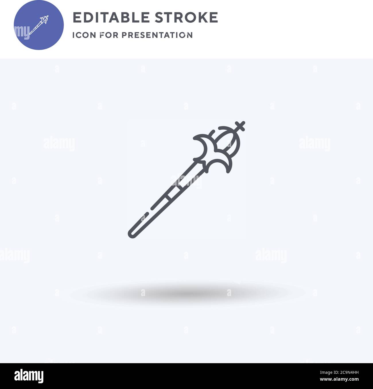 Sceptre icon vector, filled flat sign, solid pictogram isolated on