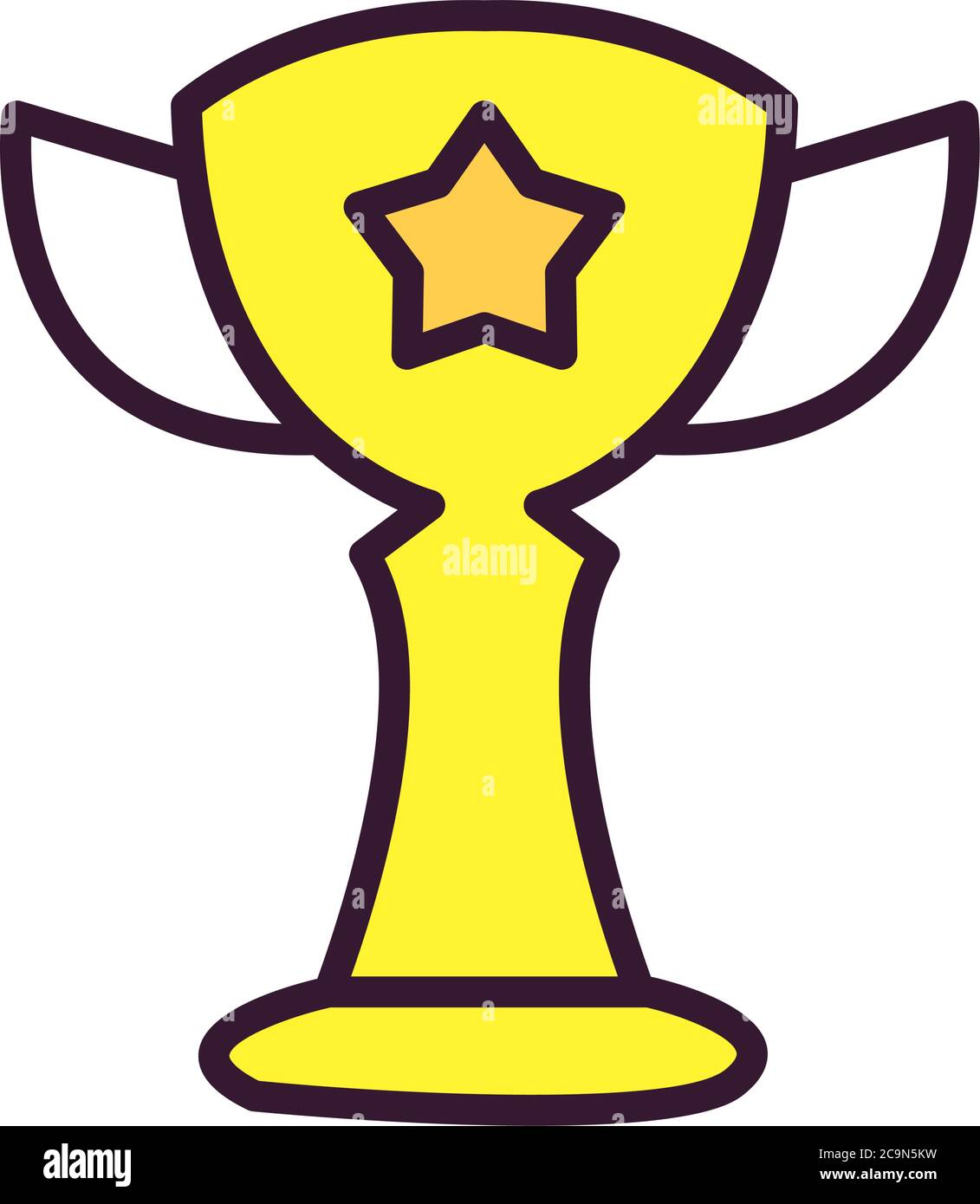 Trophy line and fill style icon design, Winner first position and ...