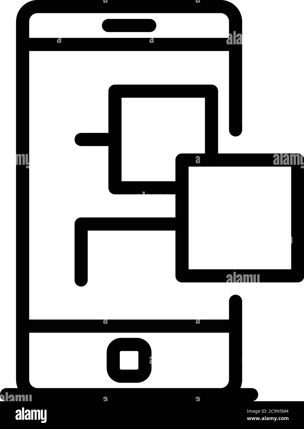 Smartphone scheme remote access icon, outline style Stock Vector Image ...