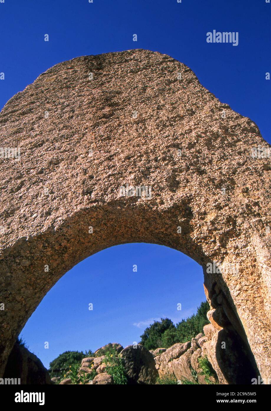 Palau, Sardinia, Italy. Giant's tomb 'Li Mizzani' archeological area (scanned from Fujichrome Velvia) Stock Photo