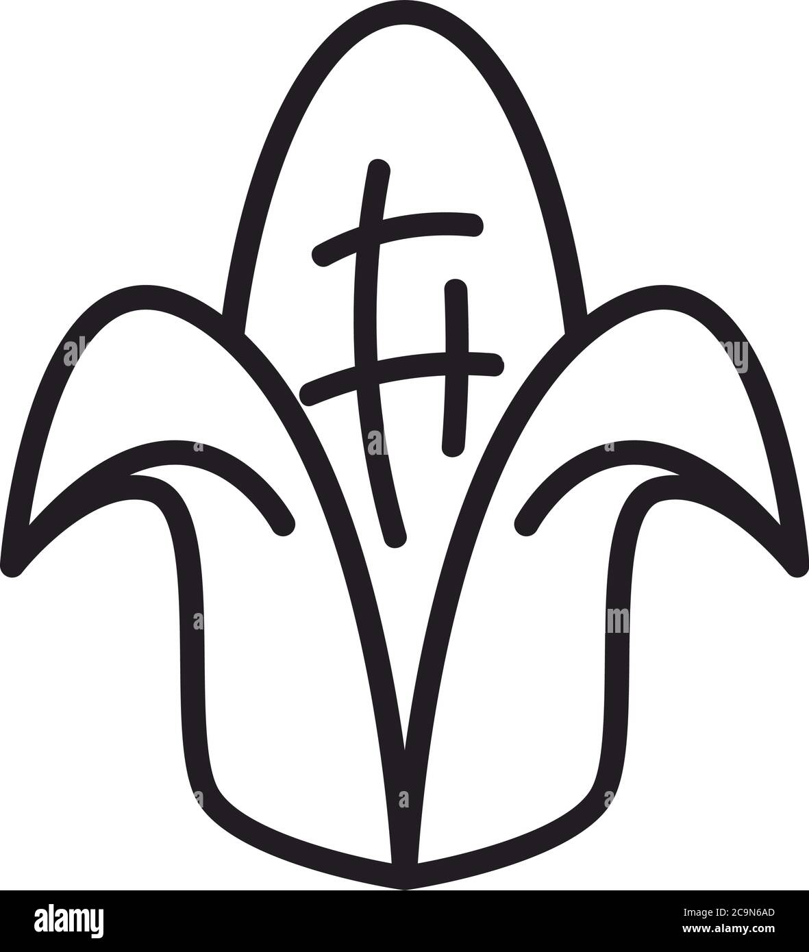 Corn line style icon design, Food vegetable agriculture green plant ...