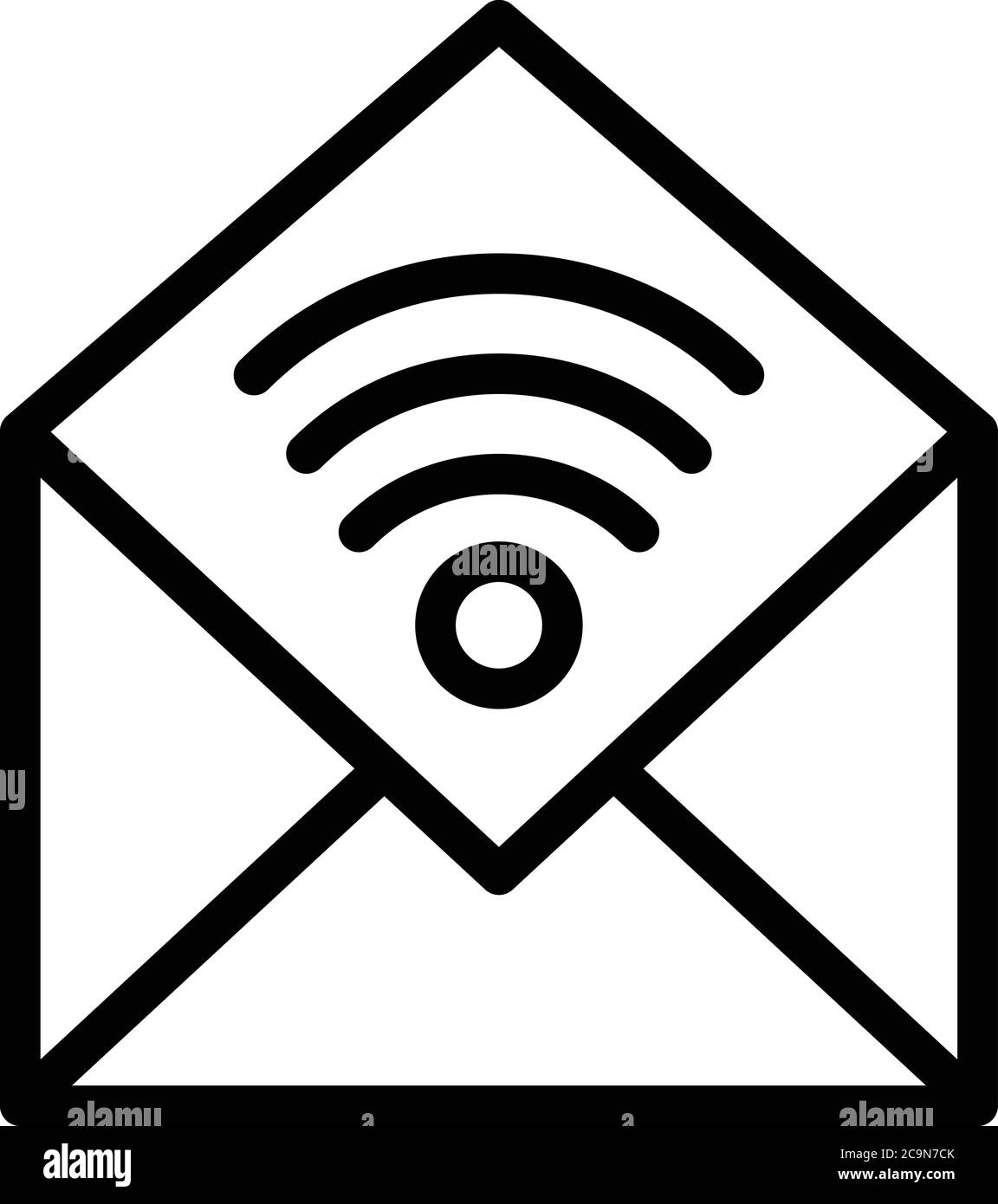 Mail remote access icon, outline style Stock Vector