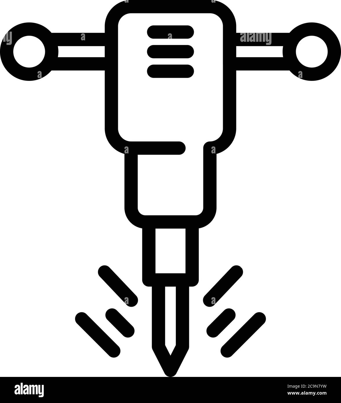Metallurgy hammer drill icon, outline style Stock Vector