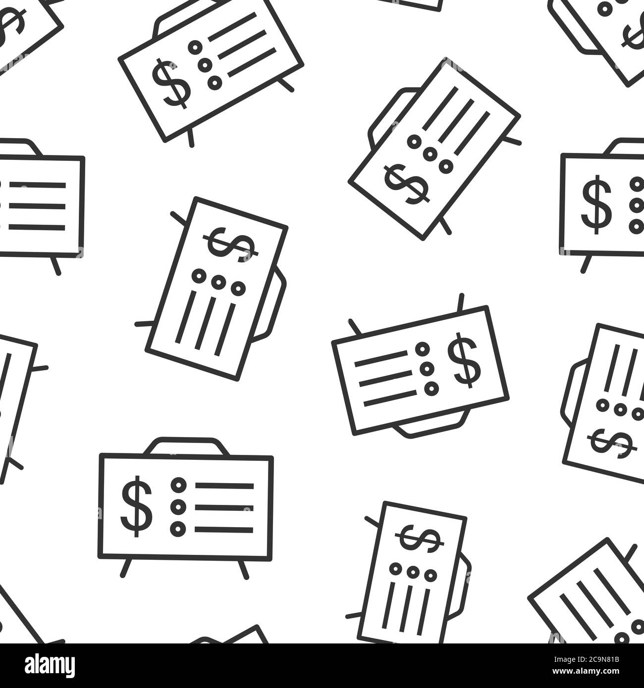 Financial presentation icon in flat style. Money analysis vector ...